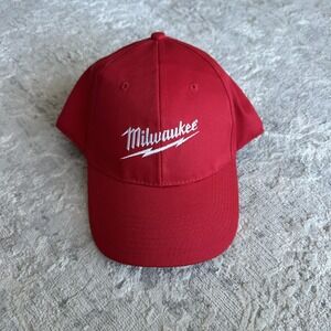 Milwaukee Power Tools Embroidered Logo Adjustable Baseball Hat Cap Red New‎